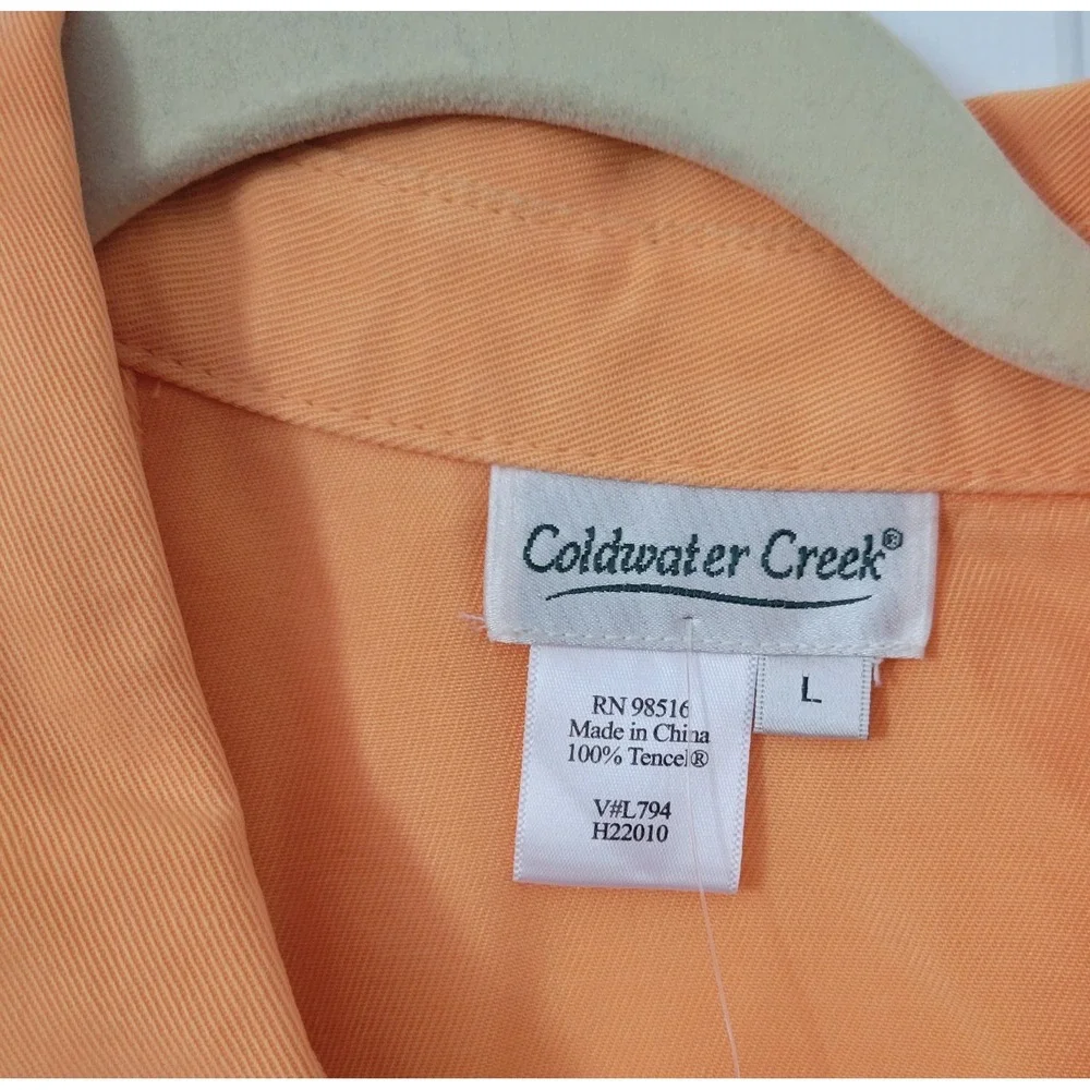 Coldwater Creek Women's Size Large Orange Jacket Blazer Button‎ Front NWT